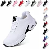 Hitmars Laufschuhe Damen Sportschuhe Turnschuhe Atmungsaktiv Luftpolster rutschfeste Leichtgewichts Straßenlaufschuhe Sneaker Joggingschuhe Walkingschuhe Fitness Schuhe Weiß EU 39