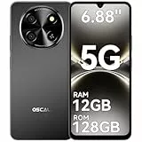 OSCAL Tiger 8 6.88' HD+ 120Hz, 5G Handy Ohne Vertrag KI, DokeOS(Android 15 Pro) Smartphone Ohne Vertrag, 12GB+128GB/2TB TF 5000mAh & 18W, 16MP+8MP Dual SIM 5G Handy/Fingerabdruck/Face ID/GPS/OTG/NFC