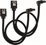 Corsair Premium Sleeved SATA 3 Kabel gewinkelt/gerade (6Gbps, 30 cm 90°) Schwarz
