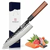 KEEMAKE Kochmesser Küchenmesser Japanisches Messer - 20cm Küchenmesser Profi Messer Scharfe Messer mit G10 Griff in Geschenkbox Kitchen Knife Chef Knife