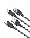 Anker USB C Kabel, [2 Stück 0,9m] Ladekabel USB C Nylon Geflochten Schnellladekabel, USB auf USB C Kabel für Samsung Galaxy S24 S23 S22 Ultra Note 20 iPhone 16 15 14 Pro Max iPad MacBook