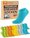 10 Paar Sneaker Socken Herren Damen Baumwolle Komfortbund ohne Naht 70102T WP (Bunt 39-42)