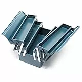 Wiltec Werkzeugkiste 420x200x200mm aus Stahl mit 5 Fächern, beständiger Werkzeugkasten mit Handgriff, Werkzeugbox