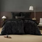 PHF Samt Bettwäsche 4 teilig 135x200, Luxus Flauschig Bettwäsche 135x200 cm *2 mit 2er Kissenbezüge 80x80 cm, Kuschel Velvet Bettbezüge, Grau