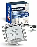 SCHWAIGER 5200 SAT Multischalter 1 auf 8 I SAT-Verteiler für 8 Teilnehmer I Satelliten-Multiswitch aus Aluminium I energieeffizient & zuverlässig I 8-Fach Verteiler für Satellitensignale