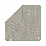 LÄSSIG Baby Schmusedecke Kuscheldecke GOTS zertifiziert weich/Interlock Baby Blanket 80 x 80 cm Speckles olive
