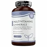 Nutravita Multivitamin & Mineralstoffe - 365 Hochdosierte Vegane Tabletten - Laborgetestet - Multivitamintabletten - 26 Vitamine & Mineralstoffe Komplex - Vitamine, Mineralien & Ergänzungsmittel