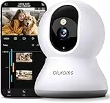 blurams 2K WLAN Kamera Überwachung innen,360° Überwachungskamera innen, Baby Monitor & Haustierüberwachung, Nachtvision, Zweiweg-Audio, Menschenerkennung, 2.4G/5G Wi-Fi 6, Kompatibel Mit Alexa