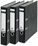 Leitz Qualitäts-Ordner, 3er-Pack, Wolkenmarmor-Papier, A4, 5,2 cm Rückenbreite, Schwarz, 310315095