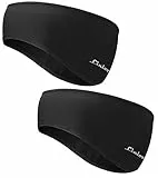 Winter Sport Stirnband für Damen und Herren - Ohrenwärmer Stirnbänder Ohrenschützer Warm Headband for Jogging, Laufen, Wandern, Fahrrad Motorrad Fahren Schwarz 2 Stück Farbe 1