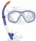Schnorchelset Kinder, Taucherbrille Schnorcheln Set mit Panorama-Weitblick Tauchmaske, Anti-Leck Schnorchelmaske für Schnorcheln，Taucherbrille Kinder mit Leichtes Atmen Dry Schnorchel