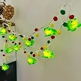 Riaxuebiy Niedliche Frosch Form Lichterketten,LED Frosch Nachtlicht Batteriebetriebenes für Halloween Weihnachten Home Party Kinder Schlafzimmer Dekoration (20er Led, Frosch+Haarball)