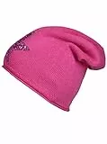 Cashmere Dreams Slouch-Beanie-Mütze mit Kaschmir - Hochwertige Strickmütze für Damen Mädchen - Hat - Pailletten Stern - One Size - Sommer Herbst und Winter Zwillingsherz (pink/pink)