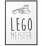 Papierschmiede® Kinderposter in A4 (21x30 cm), Wanddeko für Kinderzimmer oder Spielecke, Jungen Mädchen, Wandbild Dekoration mit Sprüchen ohne Rahmen, Lego Meister