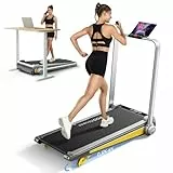 YPOO Laufband Zuhause Klappbar mit Steigung, 140kg Walking Pad Leise für Zuhause Büro, 0.8-8km/h Laufband Schreibtisch mit Neigung, Walkingpad Incline mit Griff/LED-Anzeige/Fernbedienung/APP