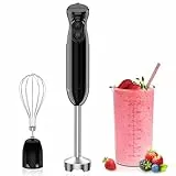 Bonsenkitchen 3 in 1 Elektrischer Stabmixer, 1000W Pürierstab Mit Messbecher und Schneebesen, 2 Geschwindigkeitsstufen, für Milchshake, Püree, Sauce, HB3202 (Schwarz)