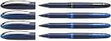 Schneider 183084 One Business Tintenroller (dokumentenecht mit 0,6 mm Strichstärke, Made in Germany) 4er Set, 3x blau, 1x schwarz