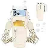 Komicea Wasserflaschenhalter Tasche für Stanley Cup 40oz, Wasserflasche Träger mit Verstellbarem Schultergurt und Telefontasche, Stanley Cup Strohhalm Abdeckung, für Stanley Cup Zubehör