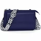 LANXINGLUO kleine umhängetasche Damen Handytasche zum umhängen Damen Crossbody Bag 2,5 cm Abnehmbarer Schultergurt umhängetasche klein dunkelblau