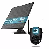 PETTEC - Bundel aus Solar Panel für Überwachungskamera aussen und Pet Cam mit LTE - Solarmodul 4,4W in schwarz