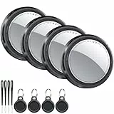 Air Tracker Tag Schlüsselfinder 4er Pack, Koffer Tracker Kompatibel mit Apple Wo ist? APP (Nur iOS), Bluetooth Key Finder für Gepäck/Taschen/Brieftasche, Smart KeyFinder, Austauschbarer Akku, Schwarz