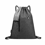 Rucksack mit Kordelzug, modisch, for Schule, Fitnessstudio, Kordelzug, lässiger String-Rucksack, Schulrucksack for Teenager-Frauen (Color : Grey)