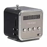 Jectse -Lautsprecher-Musik-Player, Vintage-Radio-Greadio-FM-Radio mit Altmodischem Klassischem Stil, Tragbares FM-Radio-Stereo-PC-Mode-Unterstützung TF-Karte und U-Disk(Schwarz)