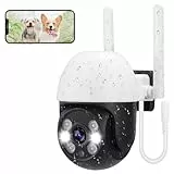 LEUTED 2K Überwachungskamera Aussen WLAN 5GHz/2,4GHz Kamera Überwachung, Outdoor Kamera mit Automatische Verfolgung, 2-Wege-Audio Sound-Lichter Alarm, IP66, SD-Karte/Cloud-Speicher