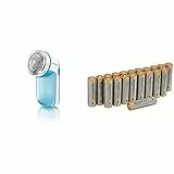 Philips GC026/00 Fusselrasierer für verschiedene Stoffe, 2 Höheneinstellungen, batteriebetrieben, türkis & Amazon Basics Performance Batterien Alkali, AA, 20 Stück