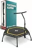 SportPlus Fitness Trampolin Indoor Erwachsene Klappbar | Mini Trampolin mit Haltegriff | Rebounder für Jumping Fitness | Minitrampolin bis 130 kg | Klein und Platzsparend