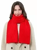 DonDon Schal Damen Winter Winterschal Strickschal - Rot