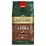 Jacobs Kaffeebohnen Café Crema Intense, intensiv mit Kakao- & Nussnote, geröstet in Bremen, Intensität 7/10, Kaffee ganze Bohnen, 1 kg