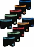 LOREZA ® 10 Jungen Boxershorts Unterwäsche Mikrofaser Unterhosen Nahtlos (158-170 (14-16 Jahre), Modell 3)