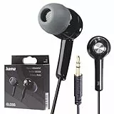 Hama Gloss In-Ear Kopfhörer, kabelgebunden, Stereo, leichte und komfortable Ohrhörer für Smartphone, Tablet, MP3-Player, praktische Handhabung, Schwarz