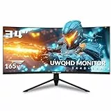 Great voell 34 Inch Gaming Monitor Curved, 165Hz, UWQHD 3440x1440, Ultrawide Monitor, 1500R, 1Ms, 99% sRGB, HDMI 2.0, DP 1.4, FreeSync, HDR, Anti-Blue Light Eye Protection, VESA, Can Be Tilted