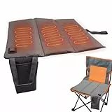 Gobesty Beheiztes Sitzkissen, 44x40cm Faltbares Beheizbares Sitzkissen USB, Tragbares Heizkissen 3 Einstellbare Temperatur, Elektrisch Wärmekissen Kabellos für Stadioncamping, Camping im Freien