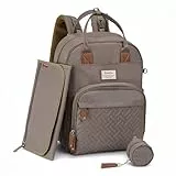 RUVALINO Wickeltaschen-Rucksack, multifunktionaler Reiserucksack, Umstands-Baby-Wickeltasche, wasserdicht, Khaki