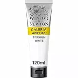 Winsor & Newton 2131644 Galeria Acrylfarbe, hohe Pigmentierung, lichtecht, buttrige Konsistenz, 120 ml Tube - Titanweiss