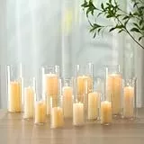 Romadedi Windlicht Glas Glaszylinder Tischdeko: 30er Set Windlichter Gläser für Stumpenkerzen Hochzeit Esstisch Kerzengläser für Schwimmkerzen Party Outdoor