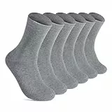 YOUCHAN 6 Paar Socken Herren & Damen Baumwoll Herrensocken Atmungsaktive Business Grau 43-46