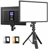 RaLeno LED Videoleuchte, Dimmbare 2500-6500k CRI95+ mit LCD-Display Eingebaute 8000mAh Batterie Video Licht für Tisch Kleinwinkelaufnahmen/Videokonferenzbeleuchtung/Spielestreaming/YouTube Fotografie