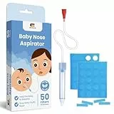 Baby Nasensauger mit 50 Filtern - Sicherer Nasenreiniger für Neugeborene & Säuglinge - Sanftes Schleim Saugwerkzeug - Weiche Spitze - BPA-Frei, Einfache Anwendung & Hygienisch