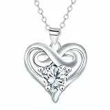 Yinsen Unendlichkeit Halskette Damen 925 Sterling Silber Kette mit Herz Zirkonia Schmuck Für Mutter, Tochter, Frau oder Freundin zum Geburtstag, Muttertag
