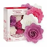 dekora – 15 Esspapier-Rosen, Tortendeko für Kuchen & Cupcakes, Essbare Blumen für Torten, 7 cm, ohne Zucker, Glutenfrei, Laktosefrei – Für Hochzeit, Geburtstag. Taufe und Gender reveal