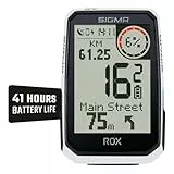 SIGMA ROX 4.0 Endurance White | 41h Akkulaufzeit | 30 Funktionen wie Re-Routing und Höhenmessung | E-Bike Kompatibilität | ANT+&BLE |Werkzeuglose Montage&USB-C| kabelloser Fahrradcomputer