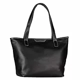 TOM TAILOR Leora Damen Shopper Umhängetasche Reißverschluss Groß Schwarz