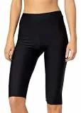 Merry Style Damen Lange Badeshorts Kurze Leggings MS10-334(Schwarz,38)