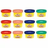 Play-Doh Partydosen 12er-Pack, Knetmasse in verschiedenen Farben (je 28 g pro Dose), Bastel-Set für Mädchen und Jungen ab 3 Jahren, für Kinderpartys und Schule