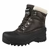 riemot Winterstiefel Herren Wasserdicht Schneestiefel Warme Gefüttert Winterschuhe Winter Rutschfest Stiefel Herren Wanderschuhe Trekkingschuhe Arbeiten Ski Outdoor Winter Boots Braun EU45