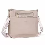TAN.TOMI Umhängetasche für Damen, 7 Taschen, veganes Leder, Hobo-Tasche, Schultertasche, Handtasche für Damen, rosa - dusty pink